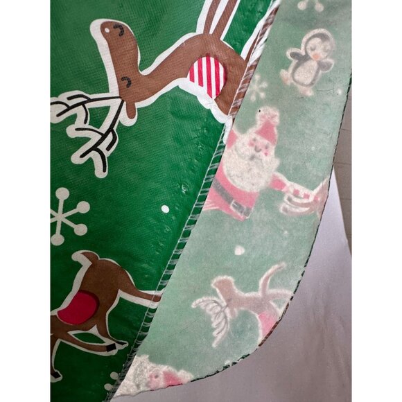 Vintage Christmas Santa & Reindeer Tablecloth - Picture 4 of 16